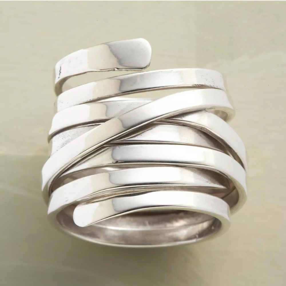 - - New Wrap Stack Ring 9.25 Sterling Silver Size